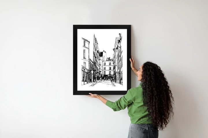 Plakat Uliczka Przy Montmartre W Paryżu - Szkic