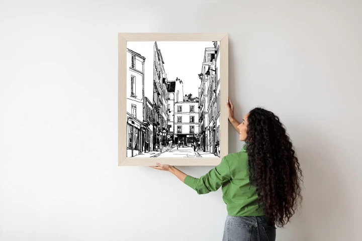 Plakat Uliczka Przy Montmartre W Paryżu - Szkic