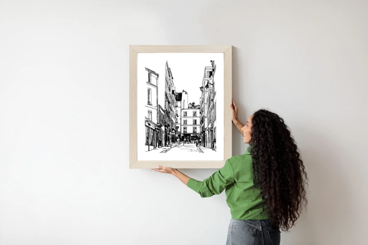 Plakat Uliczka Przy Montmartre W Paryżu - Szkic