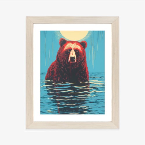 Plakat Niedźwiedź Brunatny W Wodzie