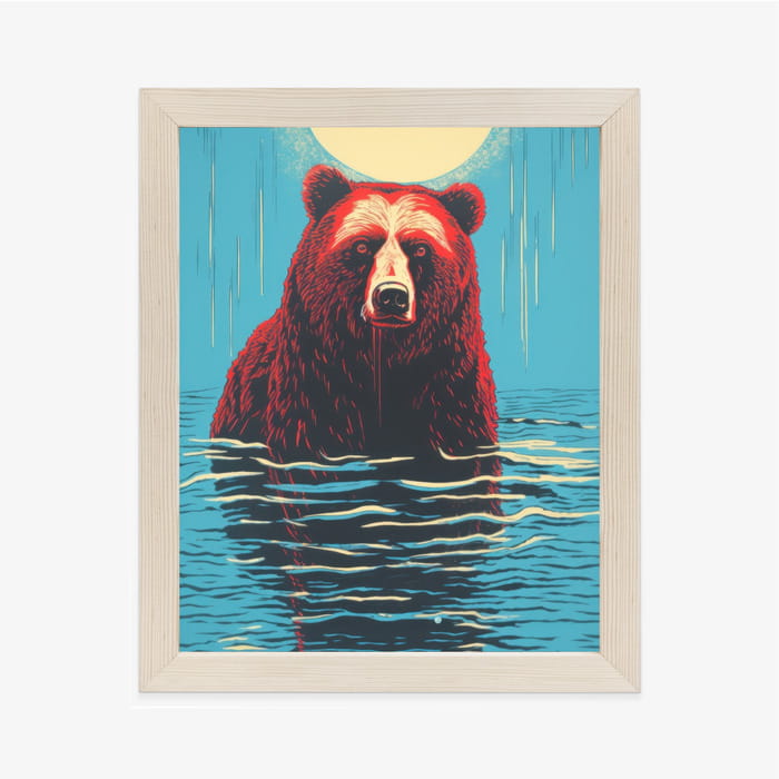 Plakat Niedźwiedź Brunatny W Wodzie