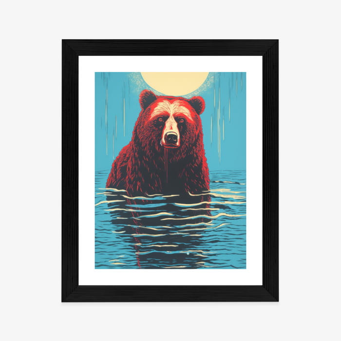 Plakat Niedźwiedź Brunatny W Wodzie