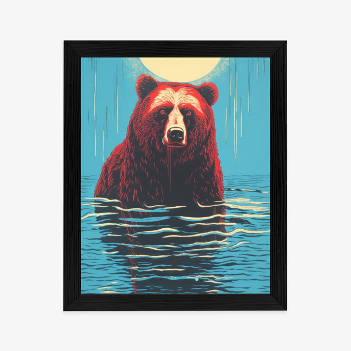 Plakat Niedźwiedź Brunatny W Wodzie