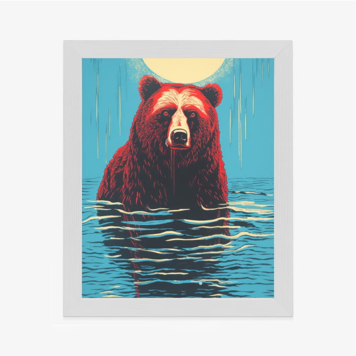 Plakat Niedźwiedź Brunatny W Wodzie