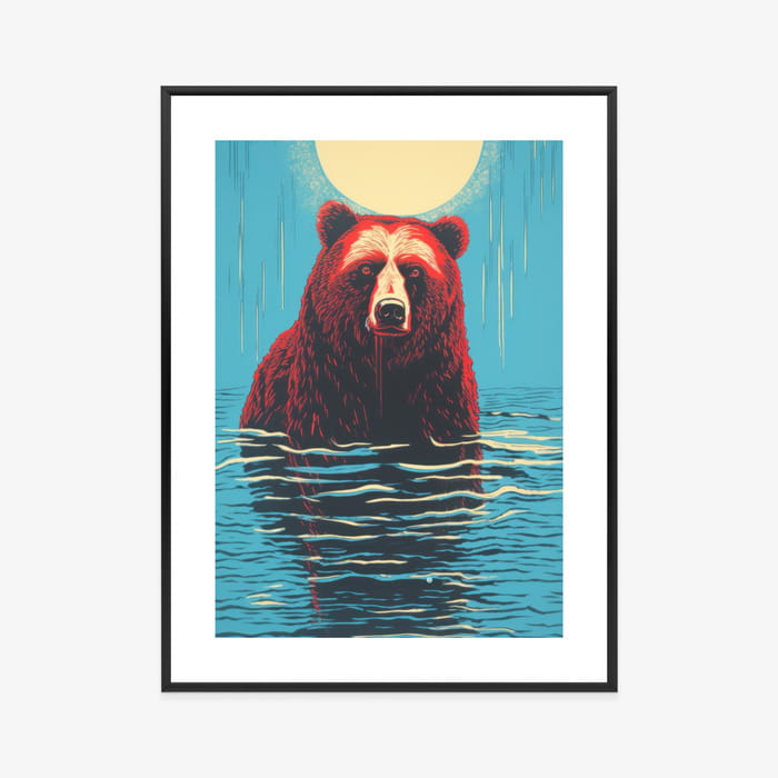 Plakat Niedźwiedź Brunatny W Wodzie