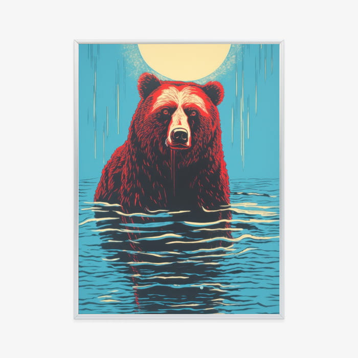 Plakat Niedźwiedź Brunatny W Wodzie