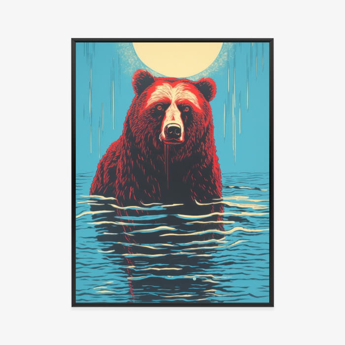 Plakat Niedźwiedź Brunatny W Wodzie