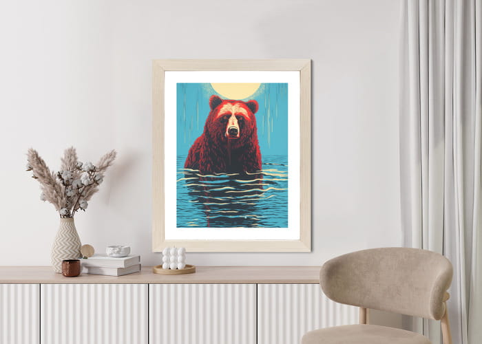 Plakat Niedźwiedź Brunatny W Wodzie