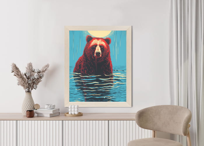 Plakat Niedźwiedź Brunatny W Wodzie