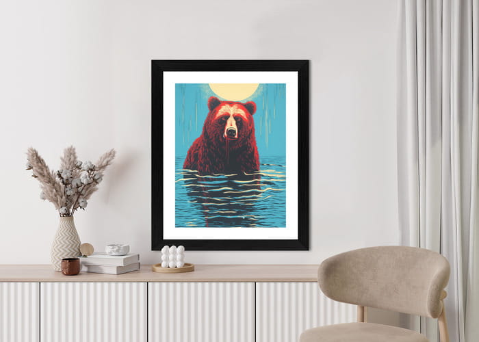 Plakat Niedźwiedź Brunatny W Wodzie