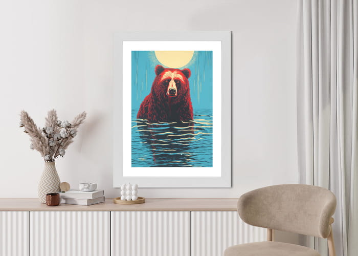 Plakat Niedźwiedź Brunatny W Wodzie