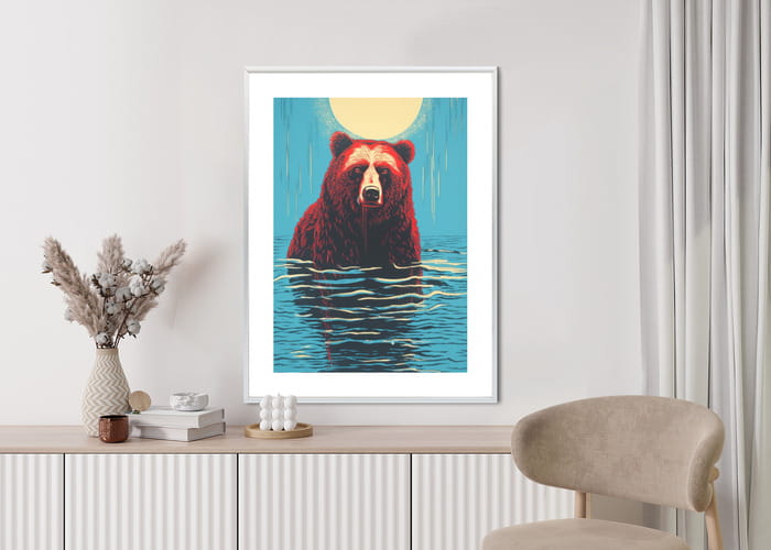 Plakat Niedźwiedź Brunatny W Wodzie
