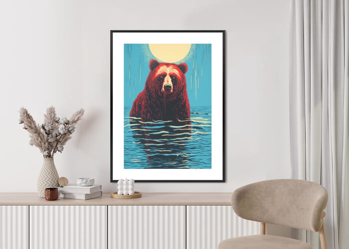 Plakat Niedźwiedź Brunatny W Wodzie
