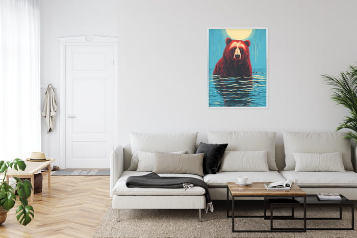 Plakat Niedźwiedź Brunatny W Wodzie