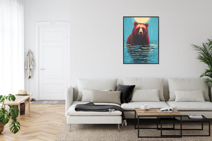 Plakat Niedźwiedź Brunatny W Wodzie