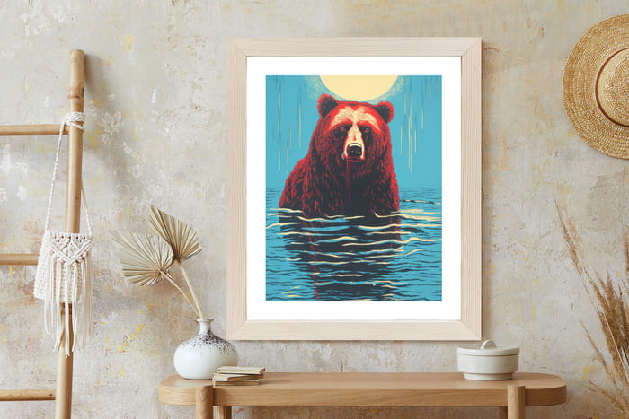 Plakat Niedźwiedź Brunatny W Wodzie