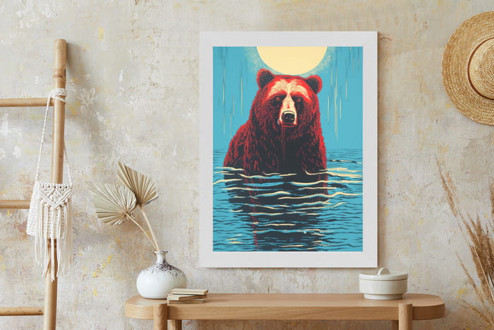 Plakat Niedźwiedź Brunatny W Wodzie