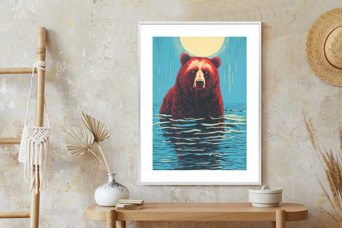 Plakat Niedźwiedź Brunatny W Wodzie