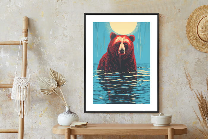 Plakat Niedźwiedź Brunatny W Wodzie