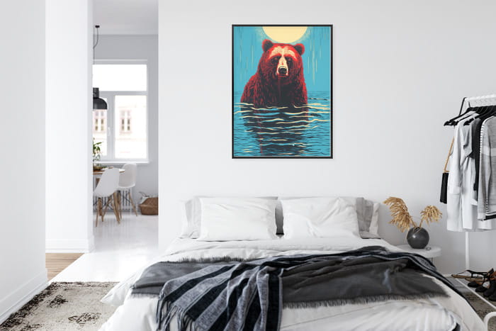 Plakat Niedźwiedź Brunatny W Wodzie