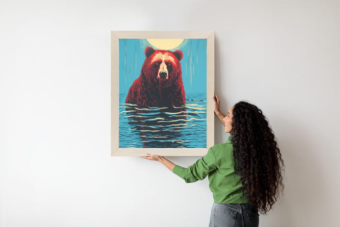 Plakat Niedźwiedź Brunatny W Wodzie
