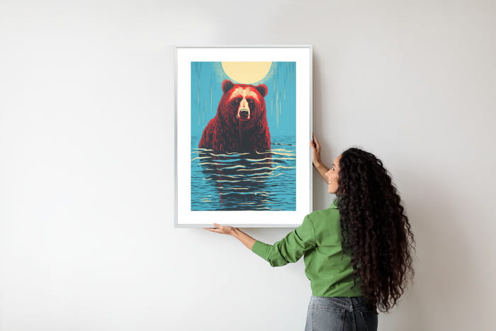 Plakat Niedźwiedź Brunatny W Wodzie