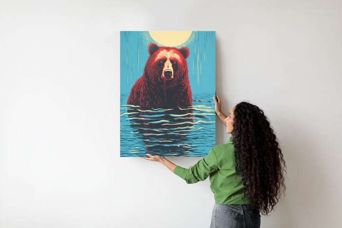 Plakat Niedźwiedź Brunatny W Wodzie