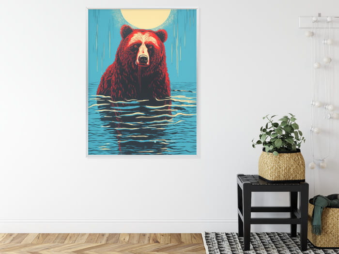Plakat Niedźwiedź Brunatny W Wodzie