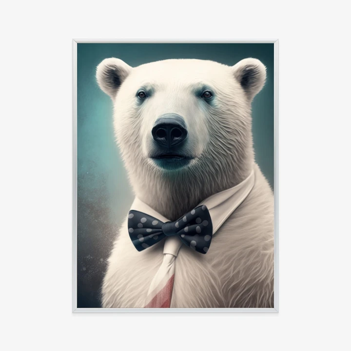 Plakat Stylowy Niedźwiedź W Muszce