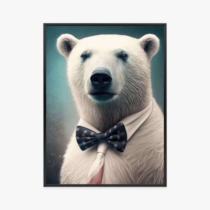 Plakat Stylowy Niedźwiedź W Muszce