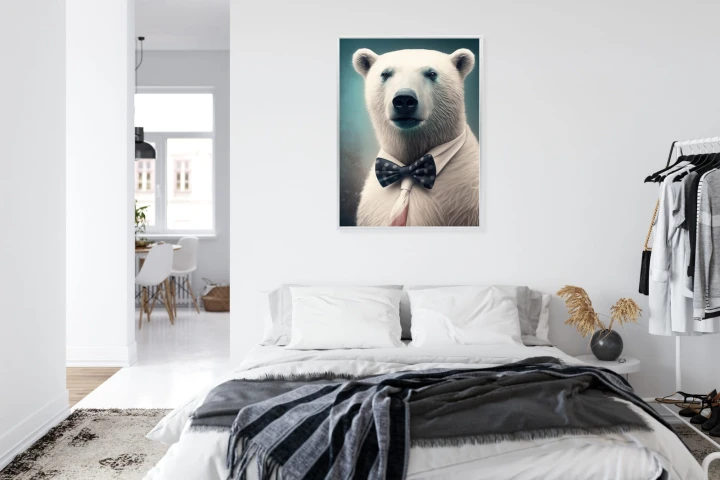 Plakat Stylowy Niedźwiedź W Muszce