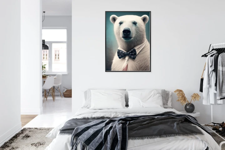 Plakat Stylowy Niedźwiedź W Muszce