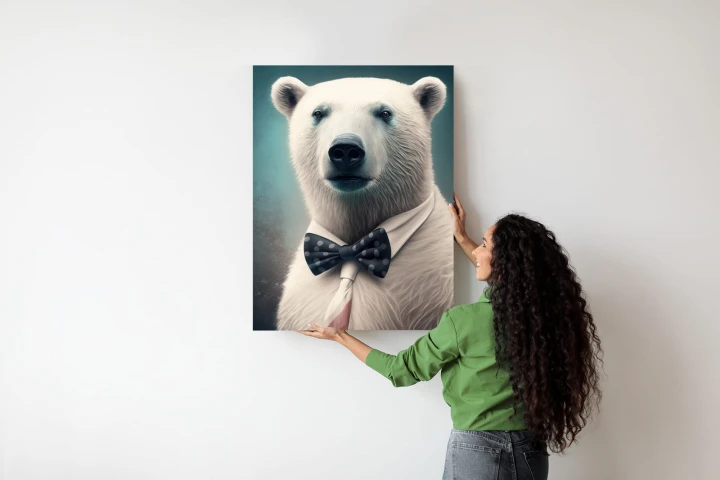 Plakat Stylowy Niedźwiedź W Muszce