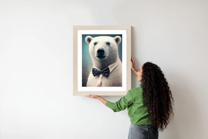 Plakat Stylowy Niedźwiedź W Muszce