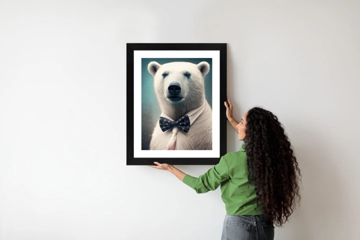 Plakat Stylowy Niedźwiedź W Muszce