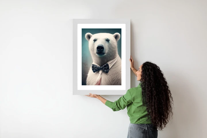 Plakat Stylowy Niedźwiedź W Muszce