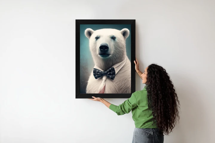 Plakat Stylowy Niedźwiedź W Muszce
