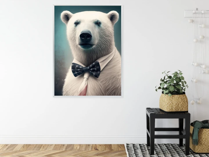 Plakat Stylowy Niedźwiedź W Muszce