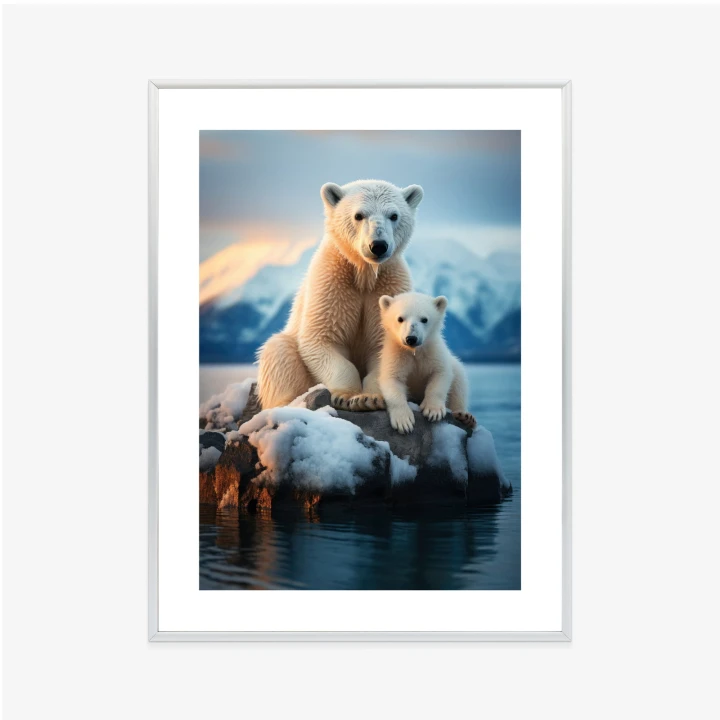 Plakat Misie Polarne Na Lodzie