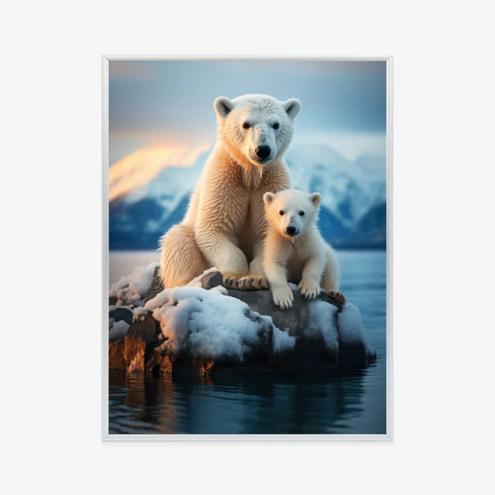 Plakat Misie Polarne Na Lodzie