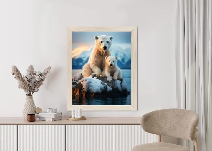 Plakat Misie Polarne Na Lodzie