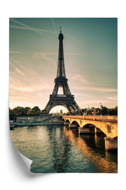 Plakat Sekwana U Stóp Wieży Eiffla