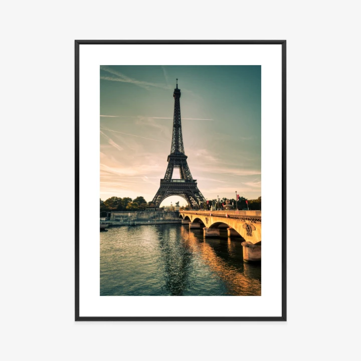 Plakat Sekwana U Stóp Wieży Eiffla