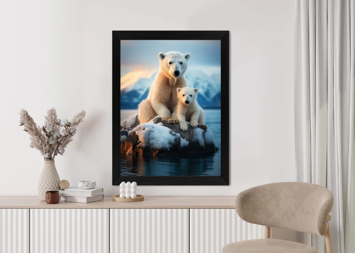 Plakat Misie Polarne Na Lodzie