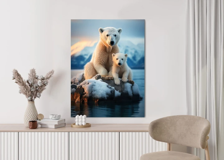 Plakat Misie Polarne Na Lodzie