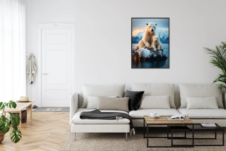 Plakat Misie Polarne Na Lodzie