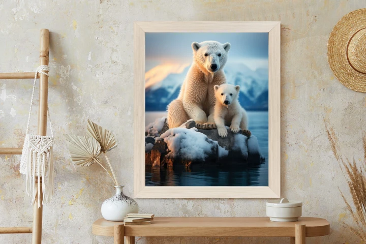 Plakat Misie Polarne Na Lodzie