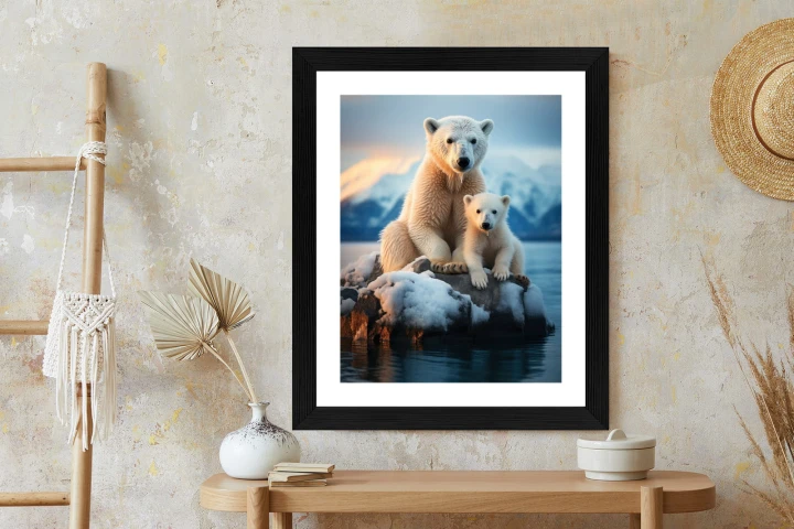 Plakat Misie Polarne Na Lodzie