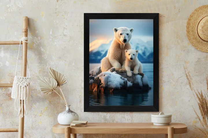 Plakat Misie Polarne Na Lodzie