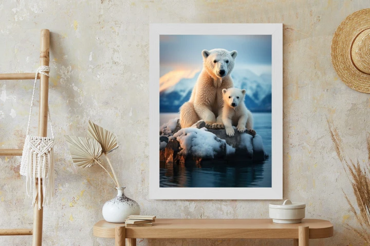 Plakat Misie Polarne Na Lodzie